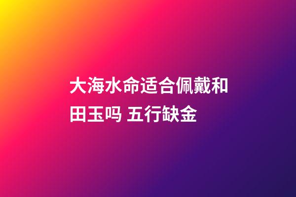 大海水命适合佩戴和田玉吗 五行缺金